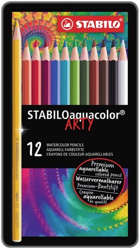 KLEURPOTLODEN STABILO 1612 AQUACOLOR ASSORTI BLIK À 12 STUKS