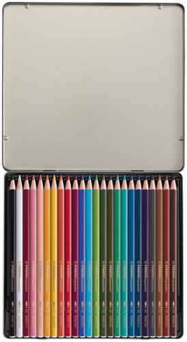 KLEURPOTLODEN STABILO 1624 AQUACOLOR ASSORTI BLIK À 24 STUKS-2