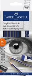 POTLOOD FABER-CASTELL 6 HARDHEDEN INCLUSIEF PUNTENSLIJPER EN GUM