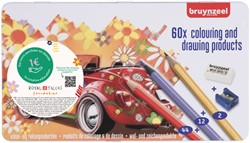 TEKENSET BRUYNZEEL SUPER SIXTIES KEVER BLIK À 60 KLEUREN
