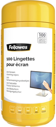 REINIGINGSDOEKJES FELLOWES BEELDSCHERM DISPENSER 100 STUKS