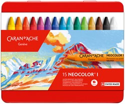 WASKRIJT CARAN D'ACHE NEOCOLOR-I 15 STUKS ASSORTI