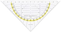 GEODRIEHOEK ARISTO 1552 160MM TRANSPARANT MET GELE RAND