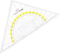GEODRIEHOEK ARISTO 1555/2 225MM MET GREEP TRANSPARANT-1
