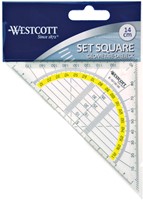 GEODRIEHOEK WESTCOTT 14CM TRANSPARANT