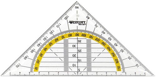 GEODRIEHOEK WESTCOTT 14CM TRANSPARANT-2