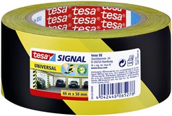 WAARSCHUWINGS- EN MARKERINGSTAPE TESA® SIGNAL UNIVERSAL 66MX50MM GEEL/ZWART