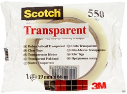 PLAKBAND SCOTCH 550 19MMX66M TRANSPARANT