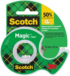PLAKBAND SCOTCH MAGIC 810 19MMX25M ONZICHTBAAR + PLAKHANDHOUDER