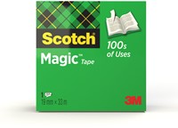 PLAKBAND SCOTCH MAGIC 810 19MMX33M ONZICHTBAAR MAT