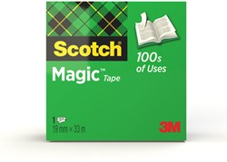 PLAKBAND SCOTCH MAGIC 810 19MMX33M ONZICHTBAAR MAT