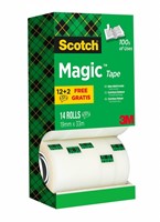 PLAKBAND SCOTCH MAGIC 810 19MMX33M ONZICHTBAAR MAT 12+2 GRATIS-2