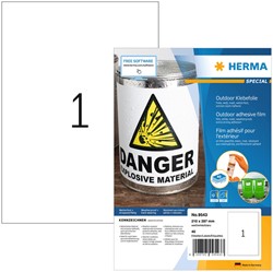 ETIKET HERMA 9543 210X297MM WEERBESTENDIG WIT 40 STUKS