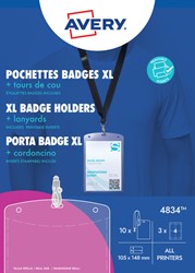 BADGE AVERY 4834 A6 HOES + INSTEEKKAARTEN 10 STUKS