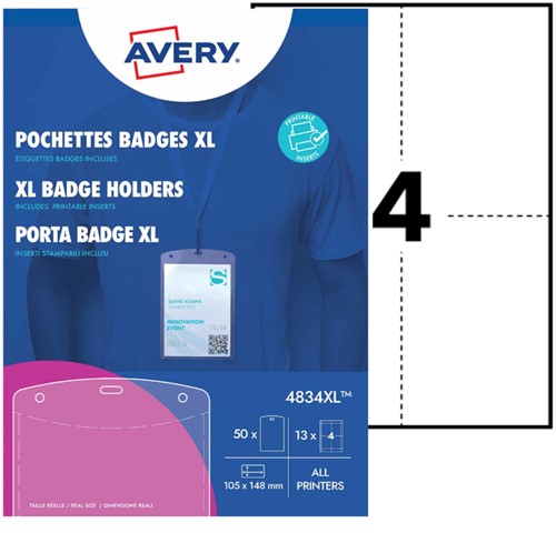 BADGE AVERY 4834 A6 HOES + INSTEEKKAARTEN 10 STUKS-2