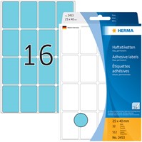 ETIKET HERMA 2453 25X40MM BLAUW 512 STUKS-2