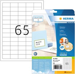 ETIKET HERMA 8629 38.1X21.2MM PREMIUM WIT 650 STUKS