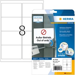 ETIKET HERMA 10018 99.1X67.7MM VERWIJDERBAAR WIT 200 STUKS