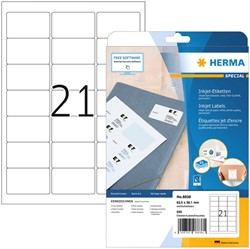 ETIKET HERMA 8838 63.5X38.1MM MAT WIT 525 STUKS