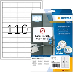 ETIKET HERMA 4210 38.1X12.7MM VERWIJDERBAAR WIT 2750 STUKS