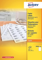 ETIKET AVERY DP001 210X297 WIT 100 STUKS