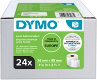 ETIKET DYMO LABELWRITER ADRESSERING 36X89MM 24 ROLLEN Á 260 STUKS WIT-3