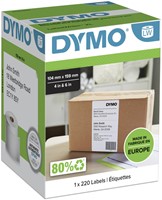 ETIKET DYMO LABELWRITER 5XL VERZENDLABEL 104X159MM 1 ROL Á 220 STUKS WIT