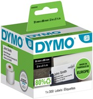 ETIKET DYMO LABELWRITER VISITEKAART 51X89MM 1 ROL Á 300 STUKS WIT
