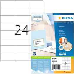 ETIKET HERMA 4464 70X37MM PREMIUM WIT 2400 STUKS
