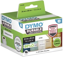 ETIKET DYMO LABELWRITER INDUSTRIEEL 25X89MM 2 ROLLEN Á 350 STUKS WIT