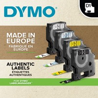 LABELTAPE DYMO LABELMANAGER D1 POLYESTER 12MM WIT OP ROOD-2