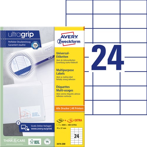 ETIKET AVERY 3474-200 70X37MM WIT 4800 STUKS-2