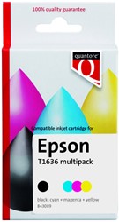 INKTCARTRIDGE QUANTORE ALTERNATIEF TBV EPSON 16XL T1636 ZWART + 3 KLEUREN HC