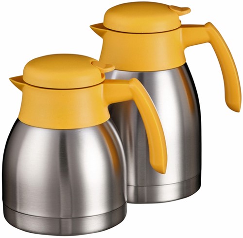 THERMOSKAN BRAVILOR DUBBELWANDIG 1 LITER RVS GEEL-2