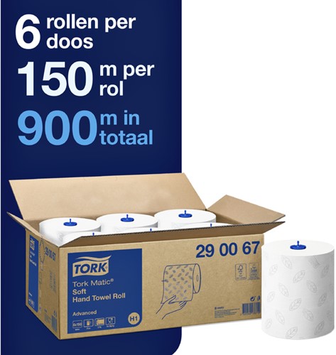 HANDDOEKROL TORK H1 MATIC ADVANCED 2-LAAGS 150M WIT 290067-2