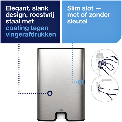 HANDDOEKDISPENSER TORK H2 IMAGE LINE XPRESS ZILVER 460004-1