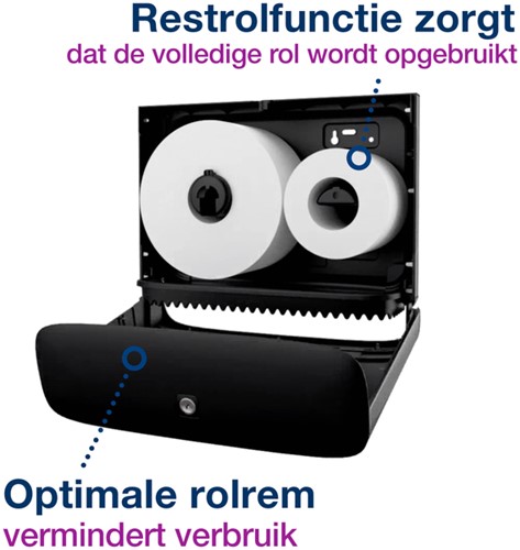 TOILETPAPIERDISPENSER TORK T2 IMAGE LINE JUMBO KLEIN ZILVER 460006-1