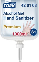 HANDDESINFECTIE TORK S1 PREMIUM ALCOHOLGEL ONGEPARFUMEERD 1000 ML 420103