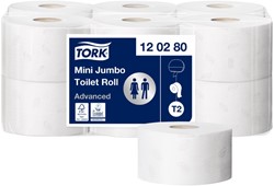 TOILETPAPIER TORK T2 ADVANCED JUMBO KLEIN 2-LAAGS 170M WIT 120280