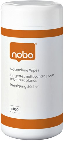 WHITEBOARD REINIGINGSDOEKJES NOBO POT MET 100 STUKS