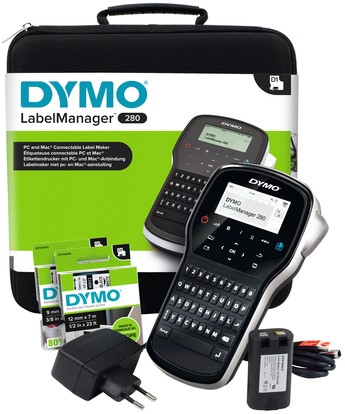 LABELPRINTER DYMO LABELMANAGER 280 DRAAGBAAR QWERTY 12MM ZWART IN KOFFER-2