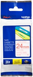 LABELTAPE BROTHER P-TOUCH TZE-252 STANDAARD 24MM ROOD OP WIT