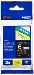 LABELTAPE BROTHER P-TOUCH TZE-315 STANDAARD 6MM WIT OP ZWART