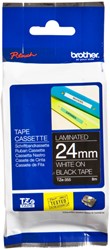 LABELTAPE BROTHER P-TOUCH TZE-355 STANDAARD 24MM WIT OP ZWART