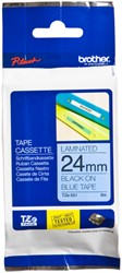 LABELTAPE BROTHER P-TOUCH TZE-551 STANDAARD 24MM ZWART OP BLAUW