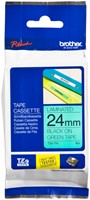 LABELTAPE BROTHER P-TOUCH TZE-751 STANDAARD 24MM ZWART OP GROEN
