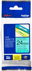 LABELTAPE BROTHER P-TOUCH TZE-751 STANDAARD 24MM ZWART OP GROEN