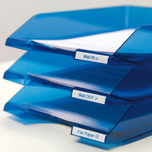 LABELTAPE DYMO LABELMANAGER D1 POLYESTER 12MM BLAUW OP WIT-2