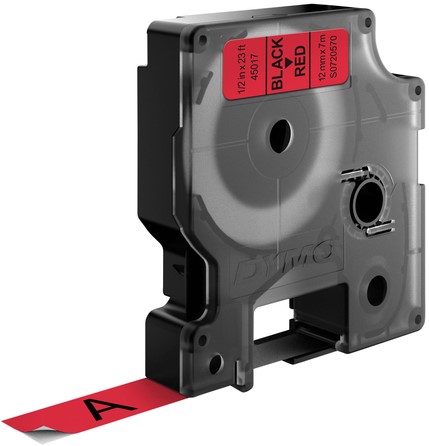 LABELTAPE DYMO LABELMANAGER D1 POLYESTER 12MM ZWART OP ROOD-3