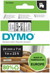 LABELTAPE DYMO LABELMANAGER D1 POLYESTER 24MM ZWART OP WIT